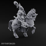 Mace Dangling Spike Helmed Skeleton Knight on Horseback Miniature for Dungeons and Dragons, Pathfinder or other TTRPGs