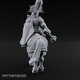 Mace Dangling Spike Helmed Skeleton Knight on Horseback Miniature for Dungeons and Dragons, Pathfinder or other TTRPGs