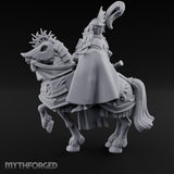 Mace Dangling Spike Helmed Skeleton Knight on Horseback Miniature for Dungeons and Dragons, Pathfinder or other TTRPGs