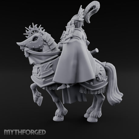 Mace Dangling Spike Helmed Skeleton Knight on Horseback Miniature for Dungeons and Dragons, Pathfinder or other TTRPGs