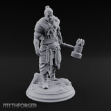 Mace Dragging Human Warrior Miniature for Dungeons and Dragons, Pathfinder or other TTRPGs