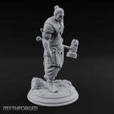 Mace Dragging Human Warrior Miniature for Dungeons and Dragons, Pathfinder or other TTRPGs