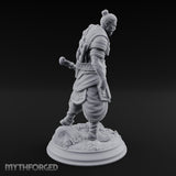 Mace Dragging Human Warrior Miniature for Dungeons and Dragons, Pathfinder or other TTRPGs