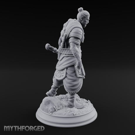 Mace Dragging Human Warrior Miniature for Dungeons and Dragons, Pathfinder or other TTRPGs