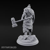 Mace Dragging Human Warrior Miniature for Dungeons and Dragons, Pathfinder or other TTRPGs
