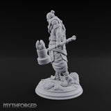 Mace Dragging Human Warrior Miniature for Dungeons and Dragons, Pathfinder or other TTRPGs