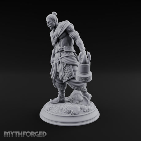 Mace Dragging Human Warrior Miniature for Dungeons and Dragons, Pathfinder or other TTRPGs