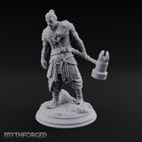 Mace Dragging Human Warrior Miniature for Dungeons and Dragons, Pathfinder or other TTRPGs