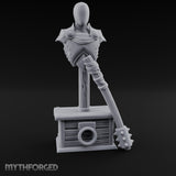 Mace-Leaned Pauldron-Plated Knight Training Shield Dummy