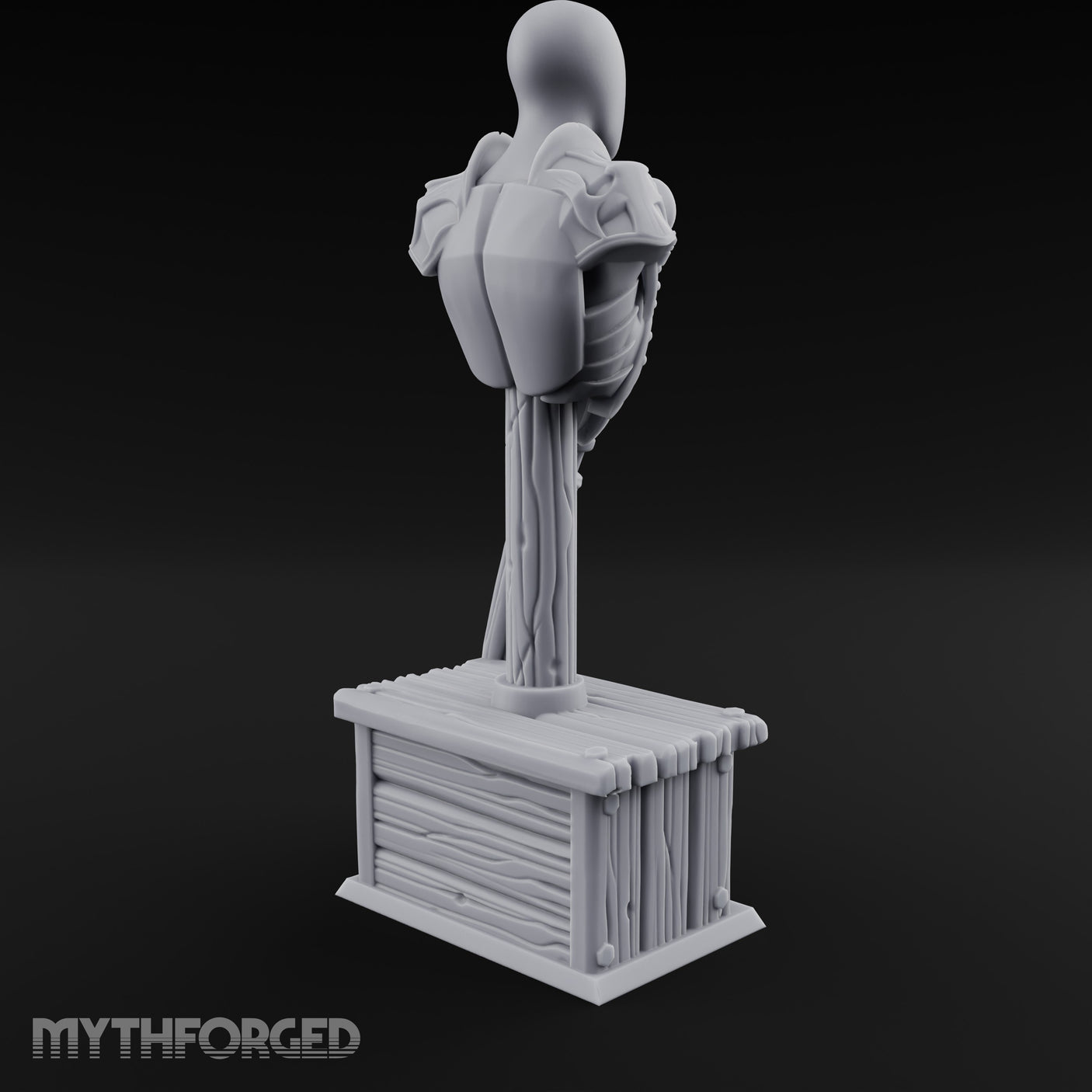 Mace-Leaned Pauldron-Plated Knight Training Shield Dummy gallery 4
