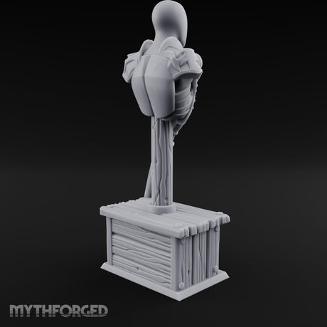 Mace-Leaned Pauldron-Plated Knight Training Shield Dummy Miniature for Dungeons and Dragons, Pathfinder or other TTRPGs