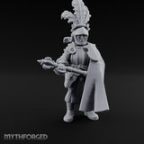 Mace Levelled Caped Human Captain Miniature for Dungeons and Dragons, Pathfinder or other TTRPGs