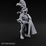Mace Levelled Caped Human Captain Miniature for Dungeons and Dragons, Pathfinder or other TTRPGs