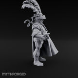Mace Levelled Caped Human Captain Miniature for Dungeons and Dragons, Pathfinder or other TTRPGs