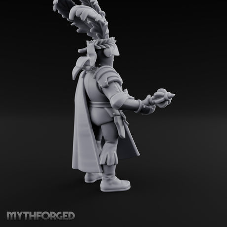Mace Levelled Caped Human Captain Miniature for Dungeons and Dragons, Pathfinder or other TTRPGs