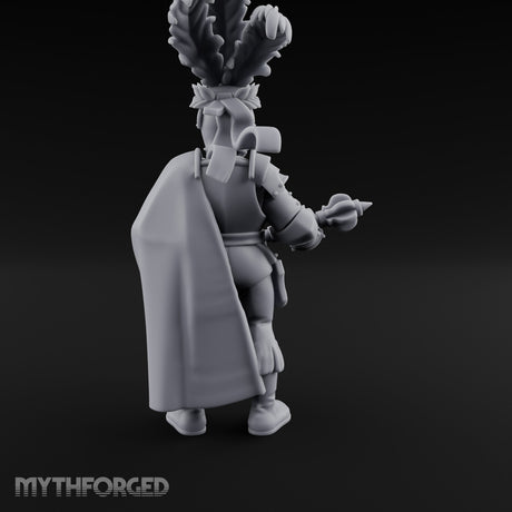 Mace Levelled Caped Human Captain Miniature for Dungeons and Dragons, Pathfinder or other TTRPGs