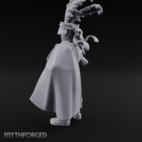 Mace Levelled Caped Human Captain Miniature for Dungeons and Dragons, Pathfinder or other TTRPGs
