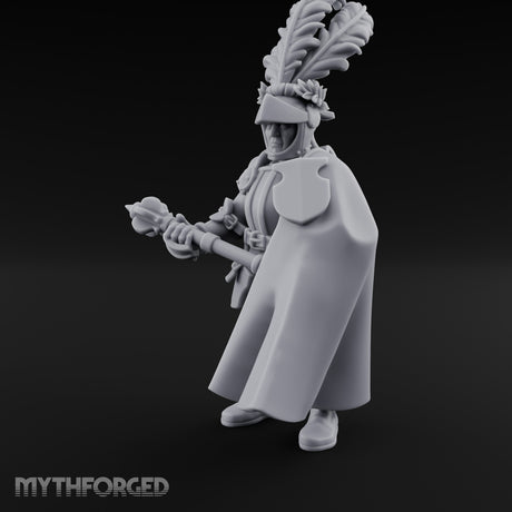 Mace Levelled Caped Human Captain Miniature for Dungeons and Dragons, Pathfinder or other TTRPGs