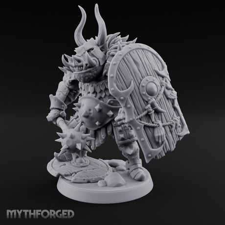Mace Planting Pig Orc Warrior Miniature for Dungeons and Dragons, Pathfinder or other TTRPGs