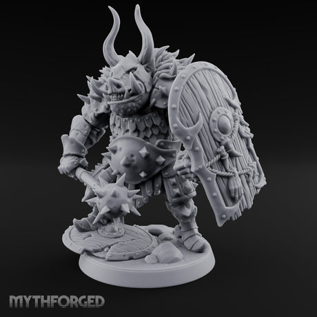 Mace Planting Pig Orc Warrior Miniature for Dungeons and Dragons, Pathfinder or other TTRPGs