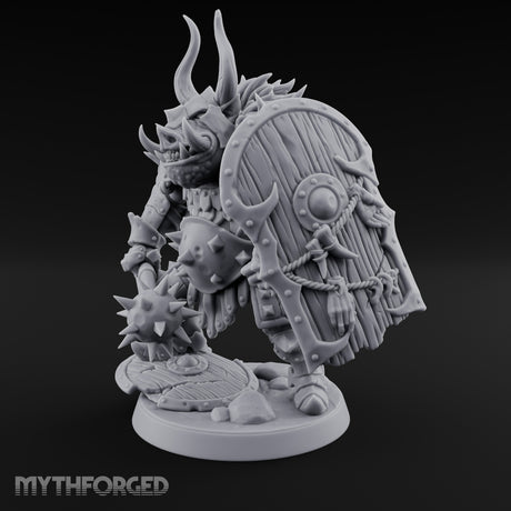 Mace Planting Pig Orc Warrior Miniature for Dungeons and Dragons, Pathfinder or other TTRPGs