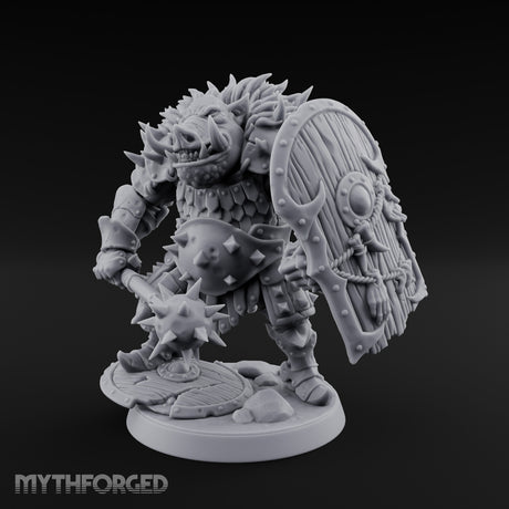 Mace Planting Pig Orc Warrior Miniature for Dungeons and Dragons, Pathfinder or other TTRPGs