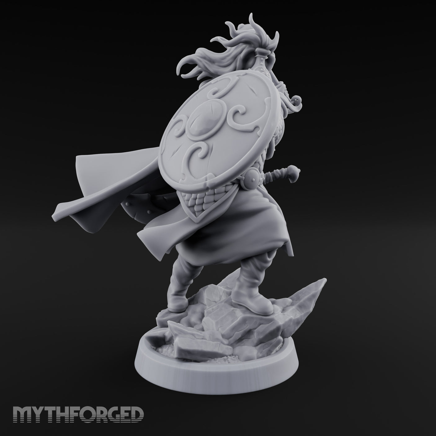 Mace Smashing Shield Bracing Reef Knight Miniature for Dungeons and Dragons, Pathfinder or other TTRPGs