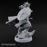 Mace Smashing Shield Bracing Reef Knight Miniature for Dungeons and Dragons, Pathfinder or other TTRPGs