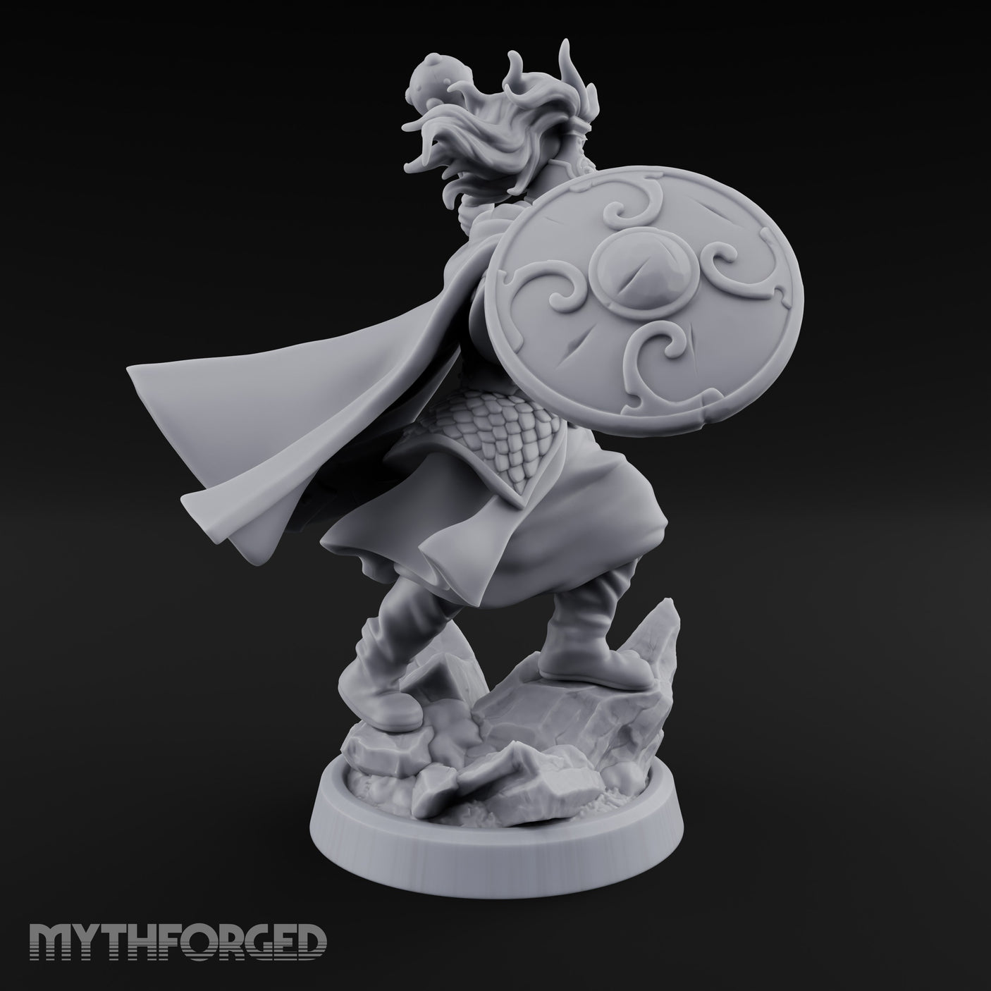 Mace Smashing Shield Bracing Reef Knight Miniature for Dungeons and Dragons, Pathfinder or other TTRPGs