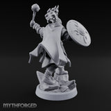 Mace Smashing Shield Bracing Reef Knight Miniature for Dungeons and Dragons, Pathfinder or other TTRPGs