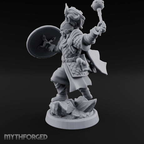 Mace Smashing Shield Bracing Reef Knight Miniature for Dungeons and Dragons, Pathfinder or other TTRPGs