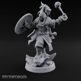Mace Smashing Shield Bracing Reef Knight Miniature for Dungeons and Dragons, Pathfinder or other TTRPGs