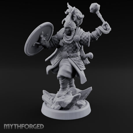 Mace Smashing Shield Bracing Reef Knight Miniature for Dungeons and Dragons, Pathfinder or other TTRPGs