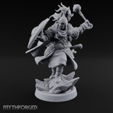 Mace Smashing Shield Bracing Reef Knight Miniature for Dungeons and Dragons, Pathfinder or other TTRPGs