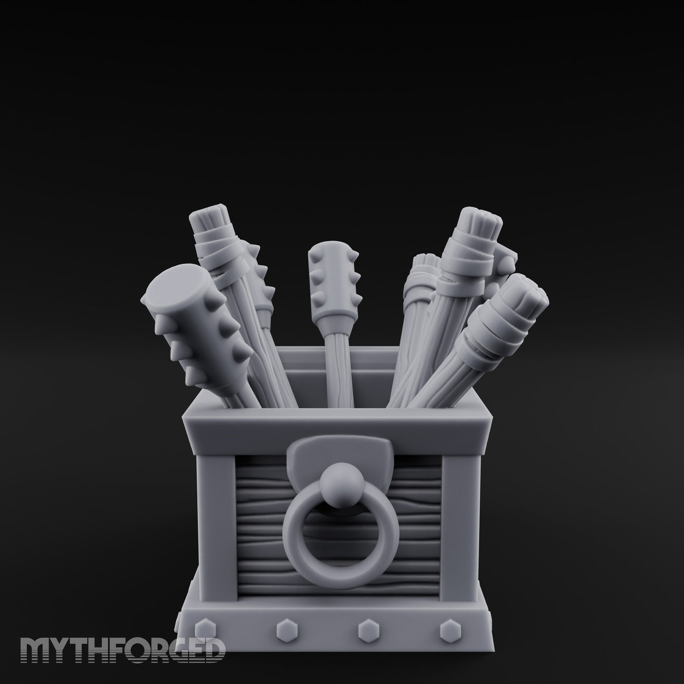 Mace-Stuffed Ring-Handled Weapon Storage Crate