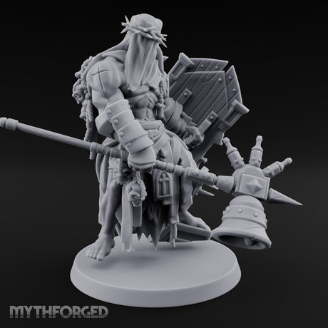 Mace Swinging Shield Bearing Anointed Warrior Miniature for Dungeons and Dragons, Pathfinder or other TTRPGs