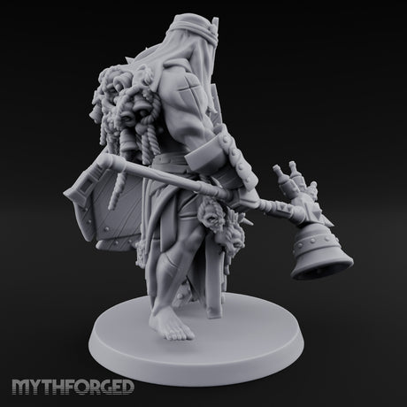 Mace Swinging Shield Bearing Anointed Warrior Miniature for Dungeons and Dragons, Pathfinder or other TTRPGs