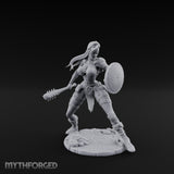 Mace Swinging Shield Ready Human Barbarian Miniature for Dungeons and Dragons, Pathfinder or other TTRPGs