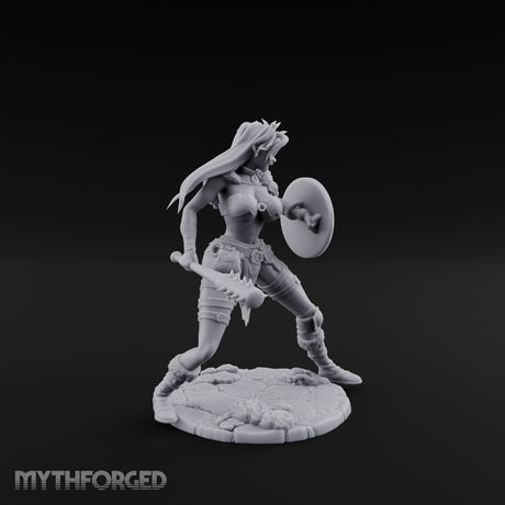 Mace Swinging Shield Ready Human Barbarian Miniature for Dungeons and Dragons, Pathfinder or other TTRPGs