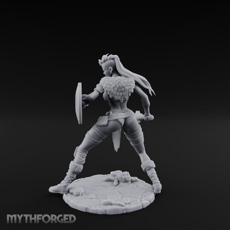 Mace Swinging Shield Ready Human Barbarian Miniature for Dungeons and Dragons, Pathfinder or other TTRPGs