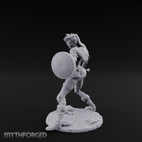 Mace Swinging Shield Ready Human Barbarian Miniature for Dungeons and Dragons, Pathfinder or other TTRPGs