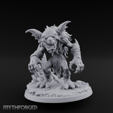 Tusks Bared Snarling Goblin Brute Miniature for Dungeons and Dragons, Pathfinder or other TTRPGs