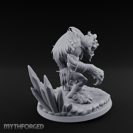 Tusks Bared Snarling Goblin Brute Miniature for Dungeons and Dragons, Pathfinder or other TTRPGs