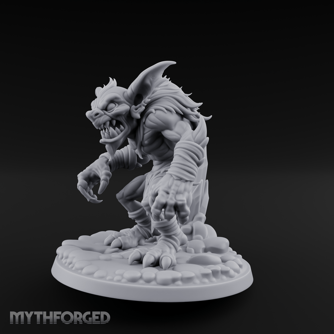 Tusks Bared Snarling Goblin Brute Miniature for Dungeons and Dragons, Pathfinder or other TTRPGs