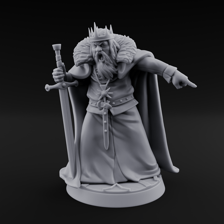 Off With His Head Human King Miniature for Dungeons and Dragons, Pathfinder or other TTRPGs