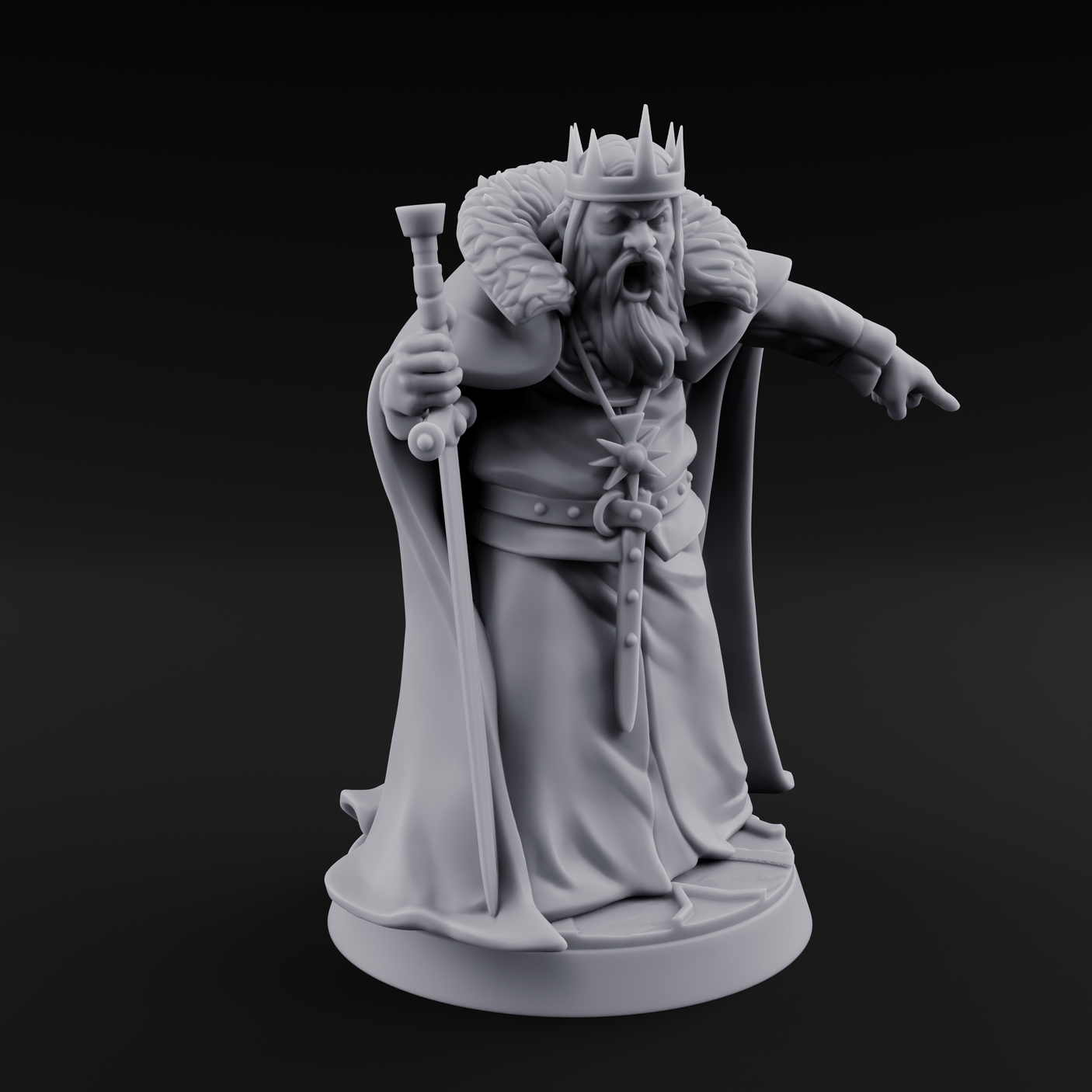 Off With His Head Human King Miniature for Dungeons and Dragons, Pathfinder or other TTRPGs