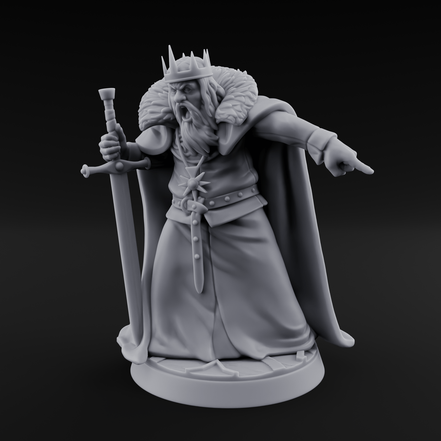 Off With His Head Human King Miniature for Dungeons and Dragons, Pathfinder or other TTRPGs