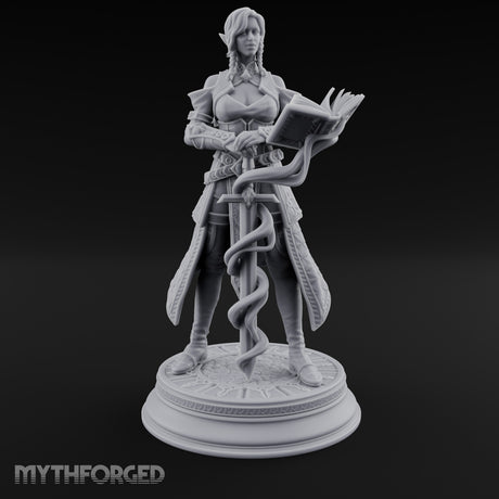 Magic Coiling Elf Spellsword Miniature for Dungeons and Dragons, Pathfinder or other TTRPGs