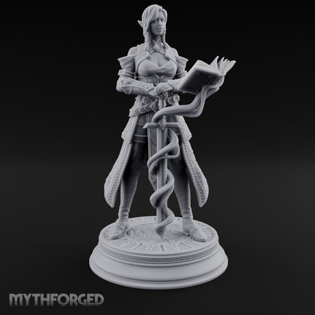 Magic Coiling Elf Spellsword Miniature for Dungeons and Dragons, Pathfinder or other TTRPGs