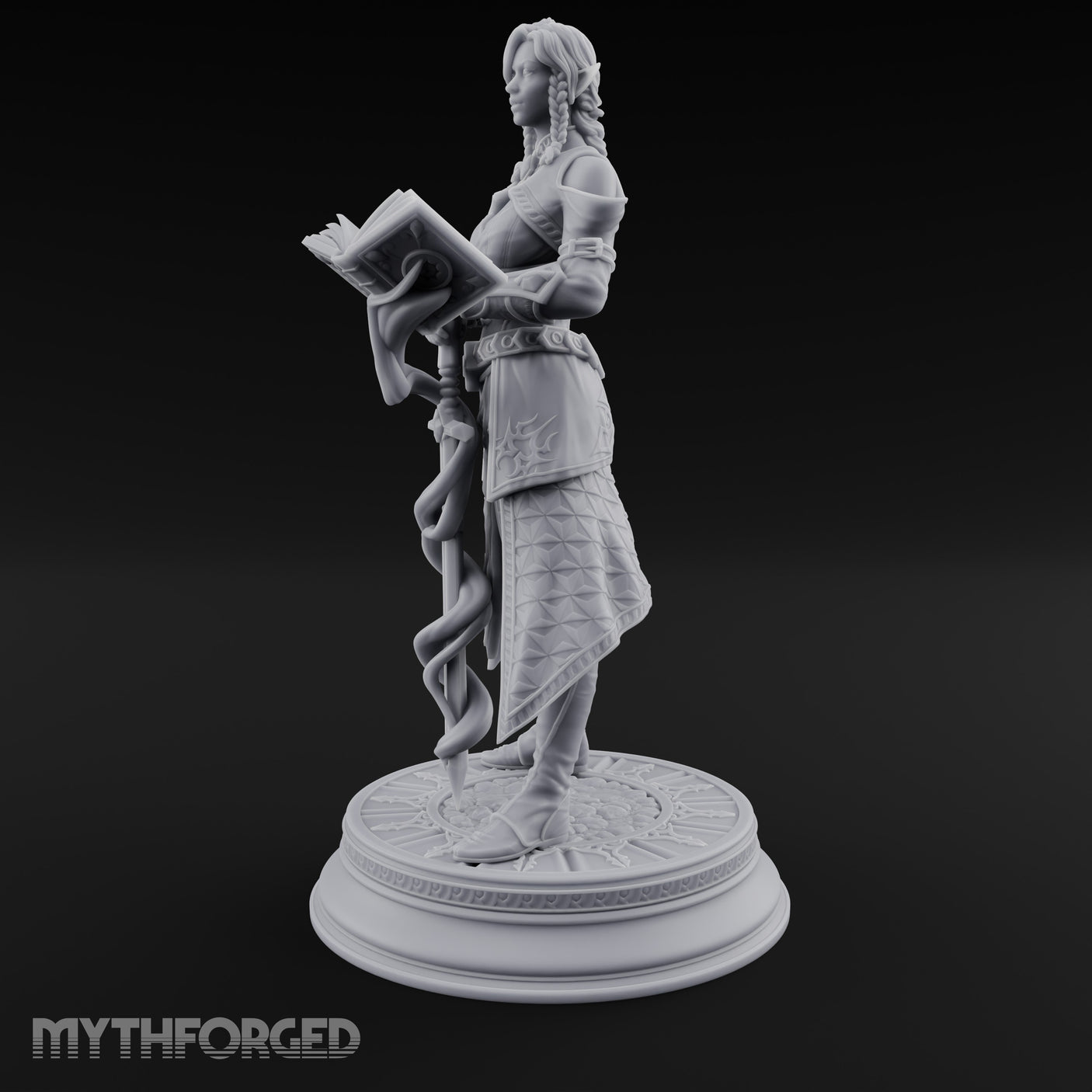 Magic Coiling Elf Spellsword Miniature for Dungeons and Dragons, Pathfinder or other TTRPGs